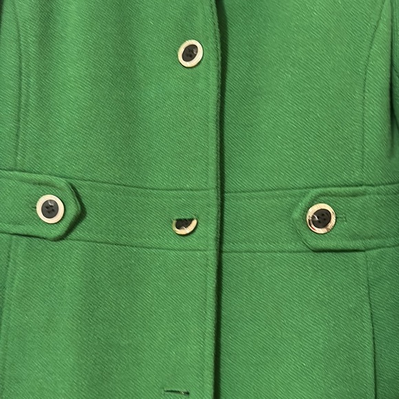 Calvin Klein Logo Kelly Green Long button Coat empire Waist New without Tag - Picture 7 of 8